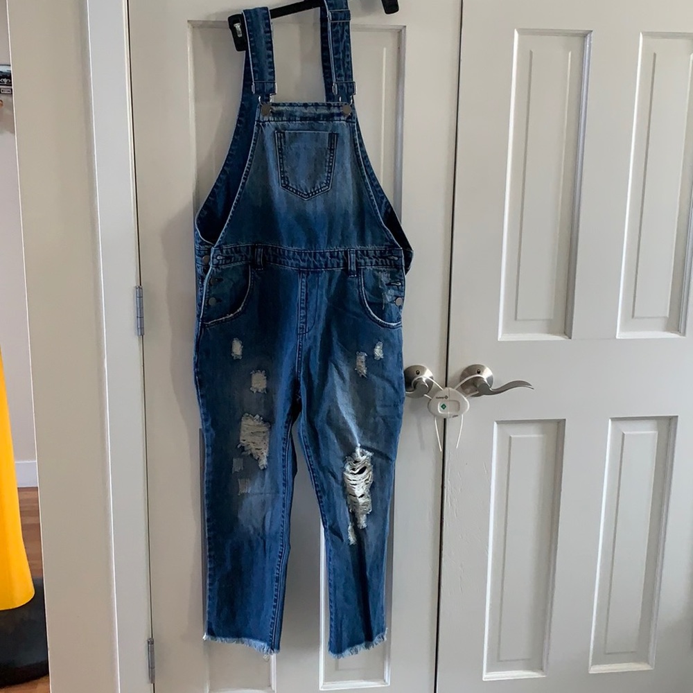 PinkBlush Mustard seed maternity overalls sz S new